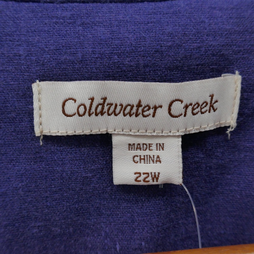 Coldwater Creek India Ink Purple 3/4 Sleeve Linen Blend Blazer Jacket 22W NEW - Picture 6 of 11
